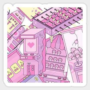 Retro machines pink Sticker